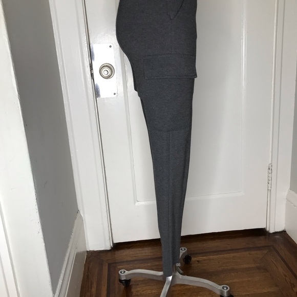 ATM - Gray Slim Stretch Cargo Knit Ankle Zip Pants - Picture 3 of 6